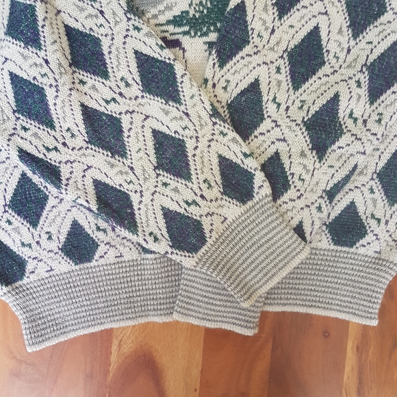 Vinatge Italian Grandpa Wool Blend Sweater • Large - Picture 5 of 12